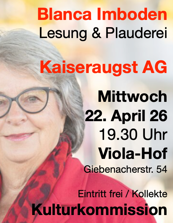 Blanca Imboden: Lesung & Plauderei