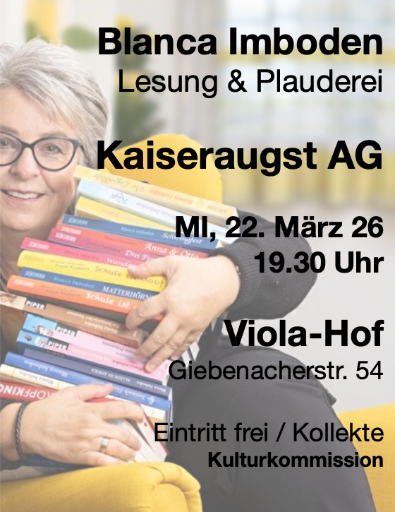 Blanca Imboden: Lesung & Plauderei