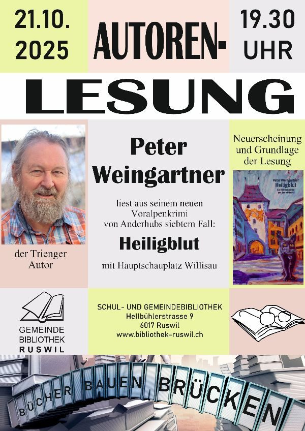 Lesung mit Peter Weingartner aus „Heiligblut“