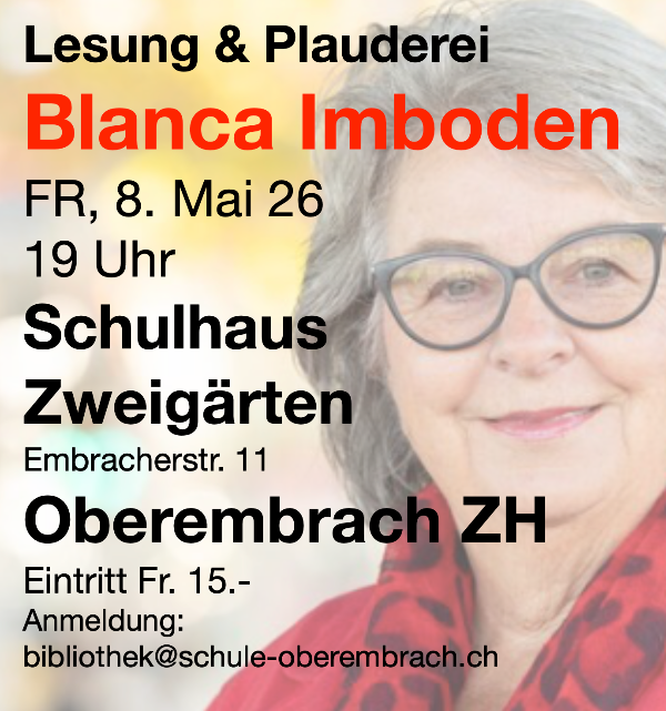 Blanca Imboden: Lesung & Plauderei