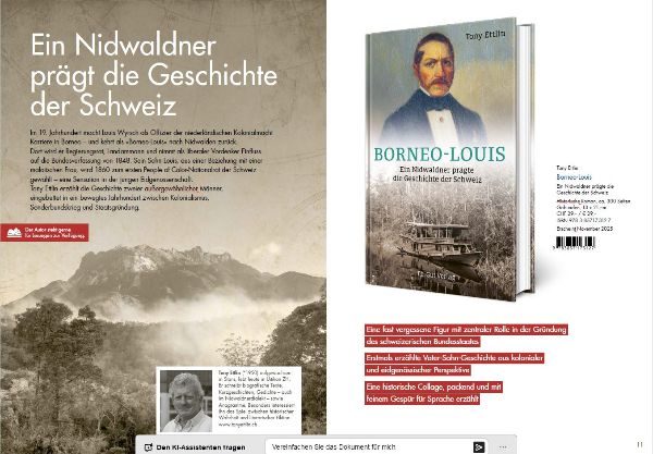 Buchvernissage „Borneo-Louis“ – ein Nidwaldner prägte die Geschichte der Schweiz